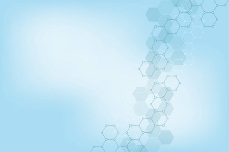 抽象技术背景与六边形图案。高科技数字背景。科学技术或科学现代设计的向量例证